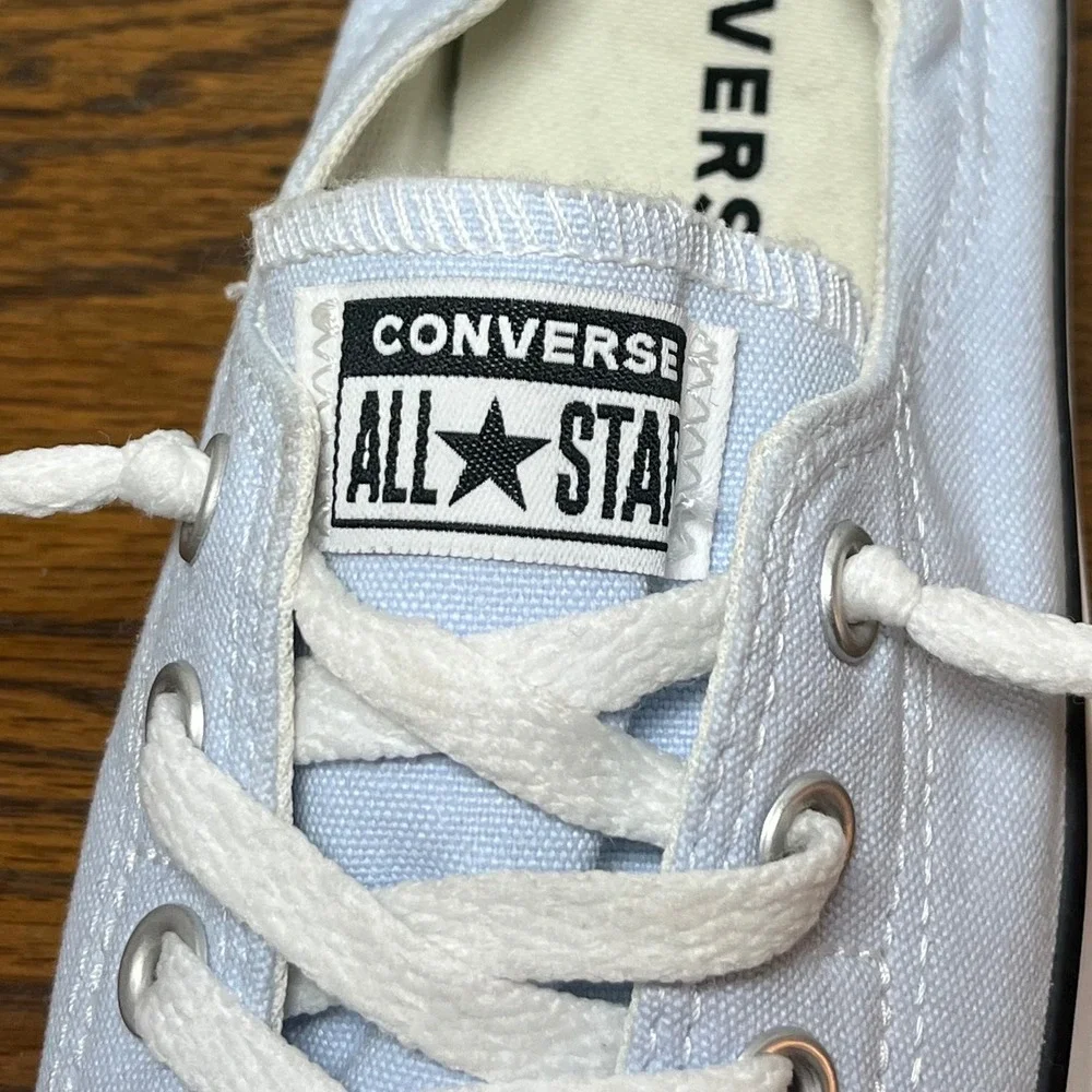 Converse Shoreline Slip On Women 9 Light Blue Canvas Sneaker Chuck Taylor Skater